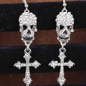 Jewelry - Silvertone Rhinestone Skull Earrings Jewelry - Silvertone Rhinestone Skull Earrings